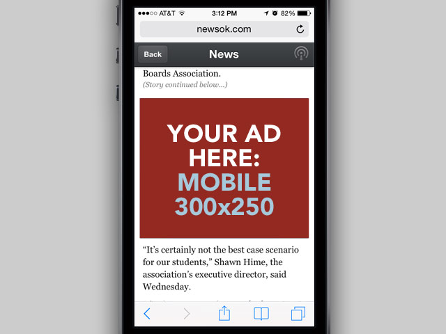 300x250 Ads Allowed Above The Fold on mobile devices