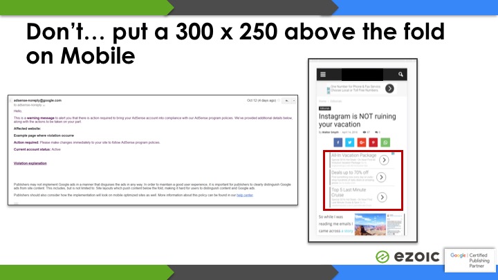 more google adsense policy violations