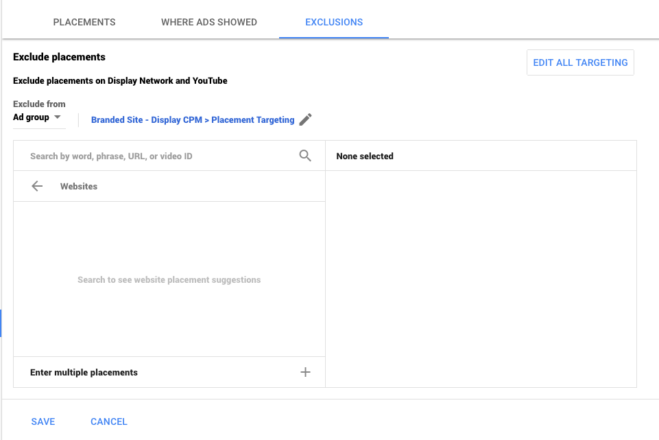 excluding advertisers revenue website ads