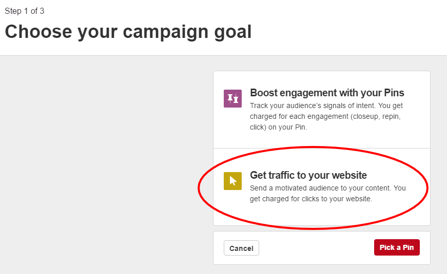 Choose your campaign goal