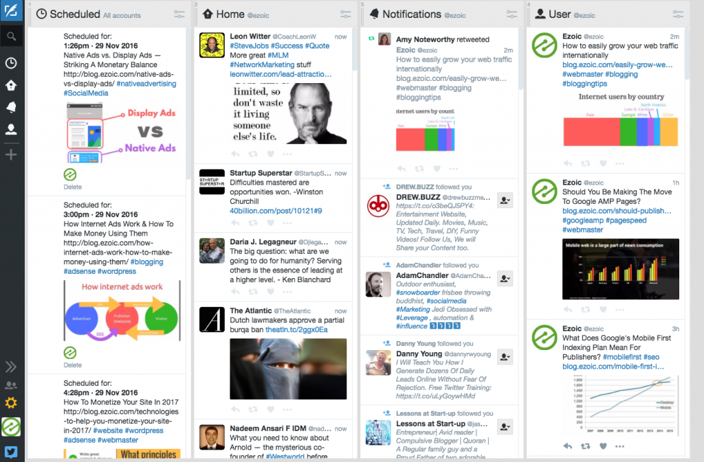tweetdeck for content sharing
