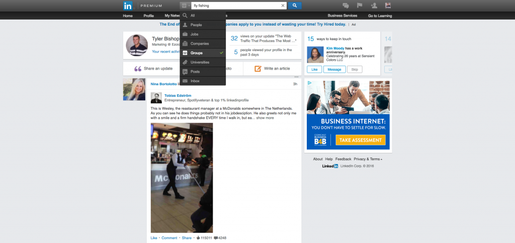 sharing content in Linkedin groups