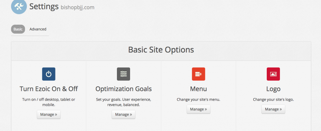 ezoic settings