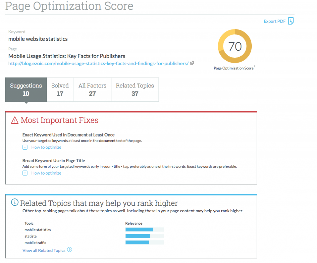 page optimization