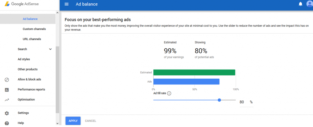 adsense ad balance experiments