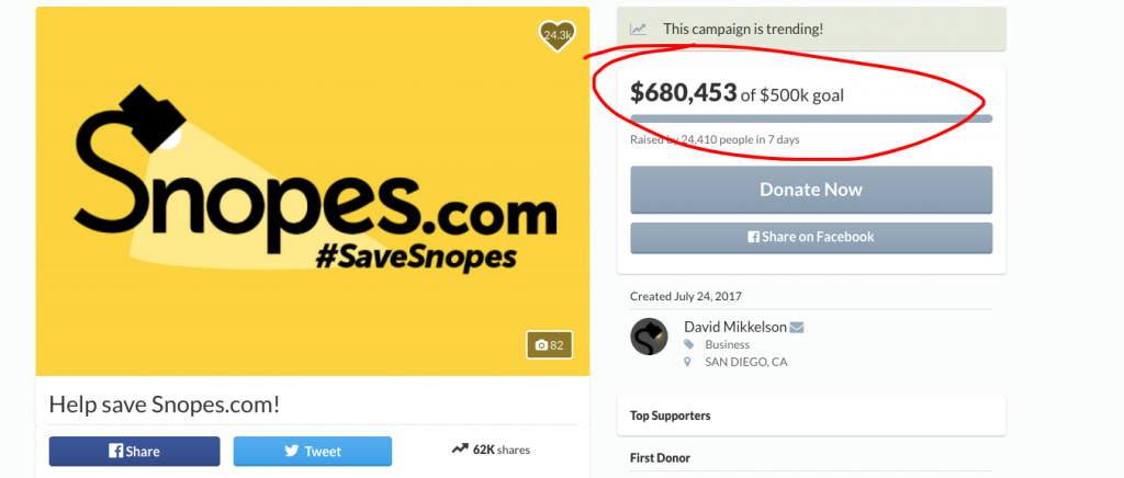 save snopes go fund me