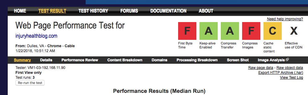 bad page load time